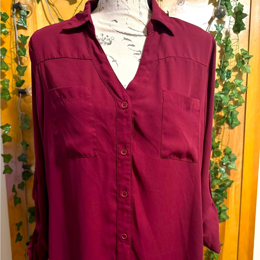 Burgundy Blouse size large